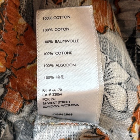 Urban Outfitters Orange and Gray Hawaiian Floral Print Pull on Joggers. Size Med - Picture 13 of 14